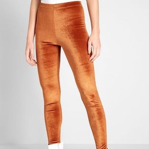 *NWT* Insanity Rust Velvet Leggings - Modcloth